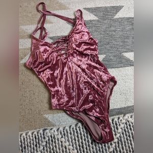 Velvet pink bodysuit
